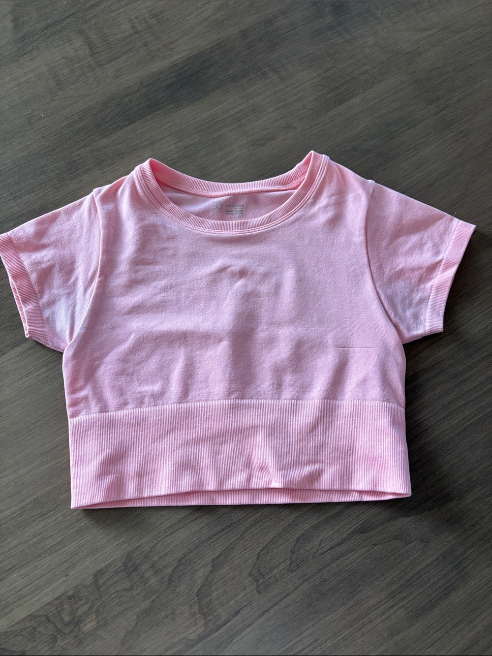 Women's Pink Crop Tee - Classic Crew Neck